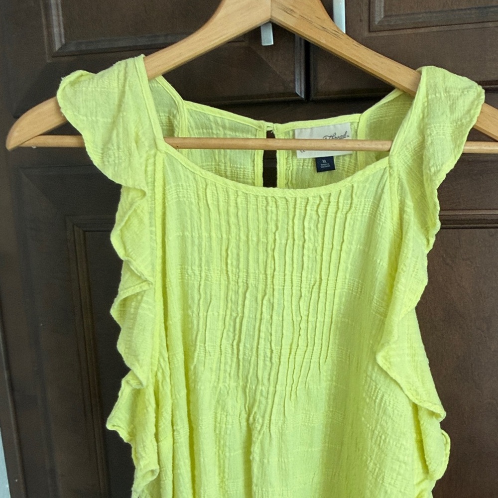 Universal Thread Bright Yellow Ruffled Blouse - Picture 3 of 4
